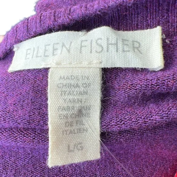 Eileen Fisher Oversize Sweater Pullover Stretchy Long Sleeve Purple Size L - Picture 5 of 7